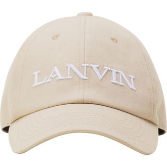 Lanvin Cotton Cap in Beige at Nordstrom, Size 60