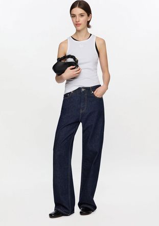 Ganni White Soft Cotton Rib Tank Top - Size XXS Organic