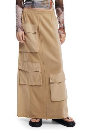 Desigual Fal Preston Cargo Maxi Skirt in Brown at Nordstrom, Size Medium