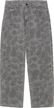 Carhartt Work in Progress Broek met abstract patroon en logopatch - Grijs