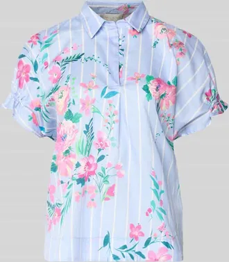 Milano Milano Italy Regular Fit Bluse aus Baumwolle im Allover-Look in Hellblau, Gr&ouml;&szlig;e 36