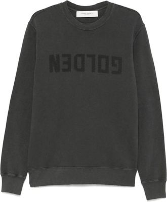 Golden Goose Grijze sweater met logo en distressed details - Heren - Sweatshirts - Grijs - M - Katoen - Hoodies & sweatvesten