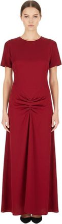 Victoria Beckham Red Crew Neck Maxi Dress
