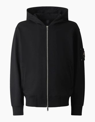 Moose Knuckles Mens HARTSFIELD ZIP HOODED TOP - Black - Size: 40