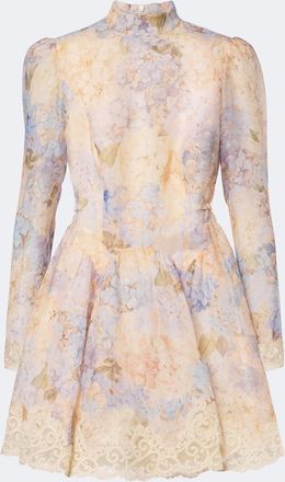 Zimmermann Valiant floral linen and silk minidress