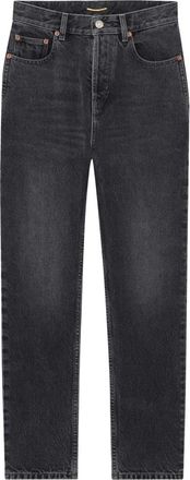 Saint Laurent Straight Jeans, female, Black, Size: W28 90s High-Rise Cropped Slim Jeans