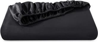 Bare Home 400 Thread Count Organic Cotton Sateen Fitted Sheet in Black at Nordstrom, Size Twin X-Long