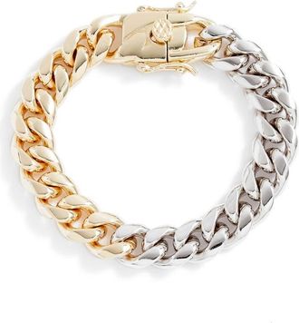 SHYMI Tori Cuban Chain Bracelet in Gold/Silver at Nordstrom, Size 7