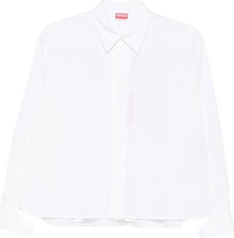 Kenzo Shirt van katoenpoplin - Dames - Overhemden - Wit - S - Katoen - Overhemden