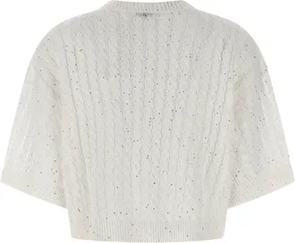 Brunello Cucinelli Womens White Linen Cardigan Clothing