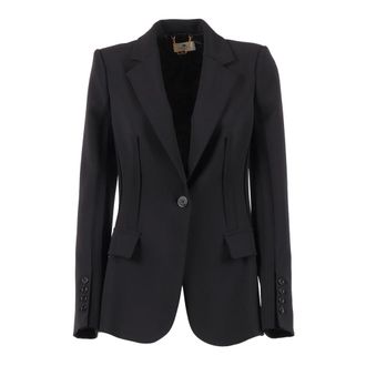 Elisabetta Franchi Blazers, female, Black, Size: M Flap-Pocket Blazer