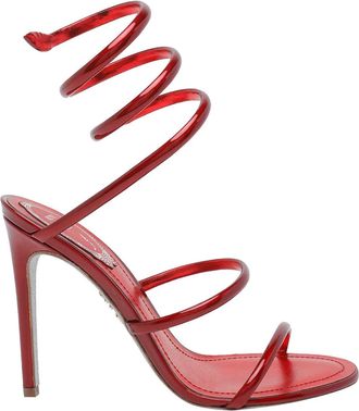 Rene Caovilla Red Cleo Pump Sandals