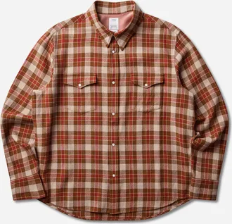 Visvim Men s Meridian Check Longsleeve Shirt Red