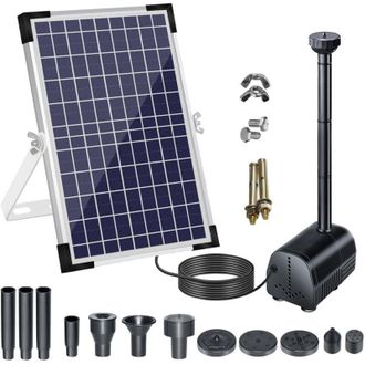 OEM Bomba Solar Para Fuentes De 18 V/10 W Y 1000 L/h, Bomba De Agua Solar Con Panel Solar Grande Y Boquillas, Circulaci&oacute;n De Agua Oxigenada, Para Bebedero