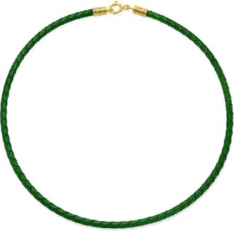 Buddha Mama Eye leather necklace - Gold