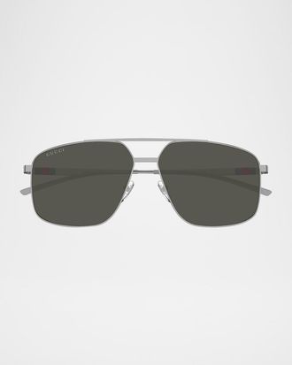 Gucci Men & apos;s GG1676SM Metal Aviator Sunglasses