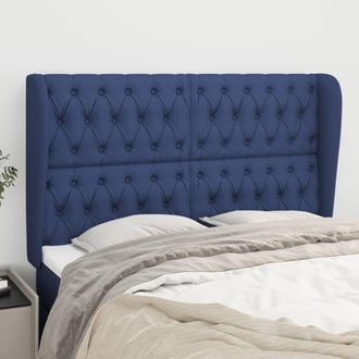 vidaXL Cabecero Con Orejas De Tela Azul 147x23x118/128 Cm Vidaxl