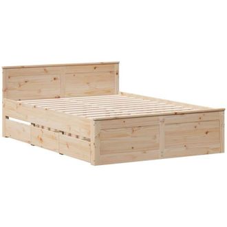 vidaXL Vidaxl - Cama Con Cabecero Sin Colch&oacute;n Madera Maciza De Pino 140x190 Cm
