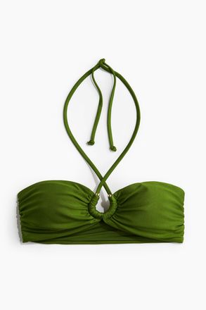 H&M Wattiertes Neckholder-Bikinitop - Gr&uuml;n
