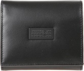 Maison Margiela Leren portemonnee met ritssluiting en muntvak - Heren - Portefeuilles - Zwart - ONE Size - Leer - Accessoires