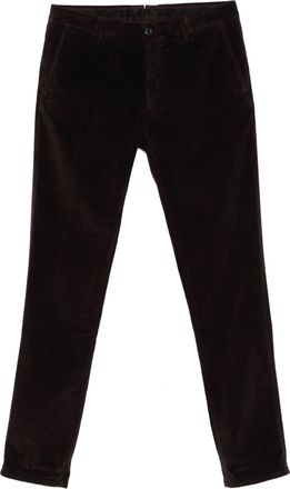Incotex Straight-Leg Dark Brown Corduroy Trousers with Classic Fit