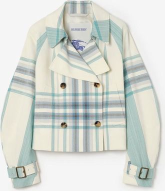 Burberry Cropped Check Ladybrook Trench Jacket