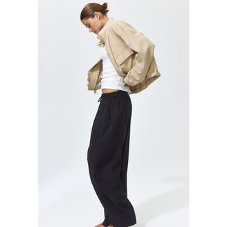 H&M Barrel Drawstring Trousers in Black at Nordstrom, Size Xx-Small