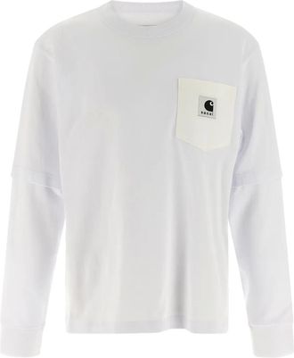 sacai x Carhartt T-shirt Wip con applicazione - Bianco