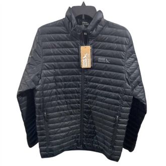 Eddie Bauer Mens Microlight 650Fp Down Zip Up Puffer Jacket In Black