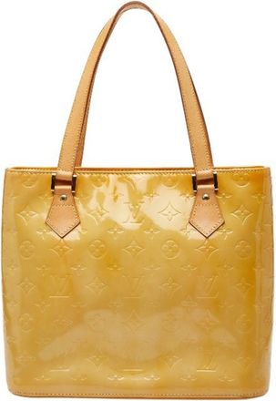 Louis Vuitton Lime Yellow Patent Leather Handbag Tote Bag (Pre-Owned)