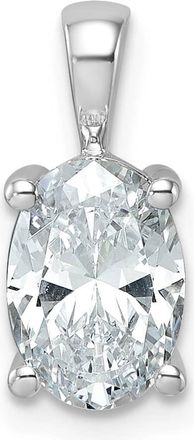 Diamond2Deal 14k White Gold 2 Ct Oval Cut Lab Grown Diamond Pendant