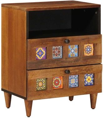vidaXL Bedside Cabinet Brown 50 x 33 x 62 cm Solid Mango Wood vidaXL
