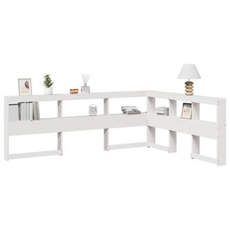Berkfield Home Bookcase Headboard L-Shaped White 150 cm Solid Wood Pine