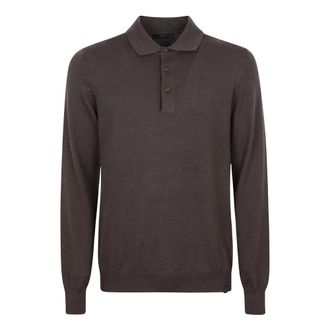 Fay Polo - Heren - Tops - Bruin - Maat: XL Wol
