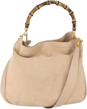 Gucci Pre-owned Handbags, female, Beige, Size: ONE SIZE Pre-owned Leather Handbag
