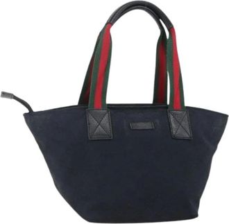 Gucci Pre-owned Handbags, female, Black, Size: ONE SIZE Pre-owned Canvas Handbag