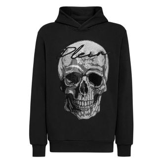 Philipp Plein Hoodie Sweatshirt Skull - Heren - Sweatshirts & Hoodies - Zwart - Maat: 4XL Katoen