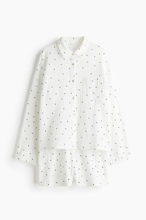 H&M Pyjama mit Oberteil und Shorts - White