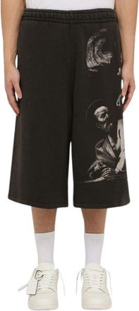 Off-white S. Matthew Track Shorts - Heren - Korte Broeken - Zwart - M - Katoen - Korte Broeken