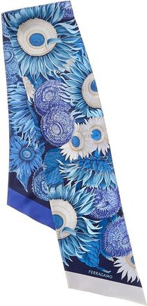 Ferragamo Sunflower Print Silk Scarf