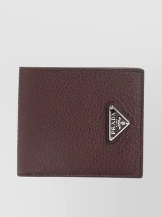 Prada grained leather bi-fold wallet