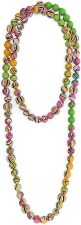 Maliparmi Necklaces, female, Multicolor, Size: ONE SIZE Long Fabric-Covered Bead Necklace