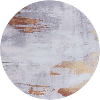 Safavieh Alfombra geom&eacute;trico de poli&eacute;ster gris/naranja, 183 cm