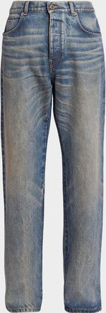 Balmain Men & apos;s Washed Loose-Fit Jeans