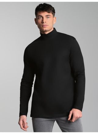 Trigema Longsleeve TRIGEMA TRIGEMA Langarm Shirt mit Stehkragen, Herren, Gr. XXL, schwarz, 100% Baumwolle, Basic, Shirts Longsleeve