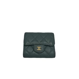 Chanel Pre-owned Wallets, female, Green, Size: ONE SIZE Pre-owned Coco Boy Flap Wallet