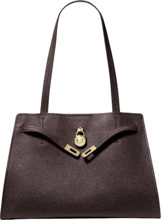 Michael Kors Hamilton Moderne Grote Leren Tote - Dames - Shoppers - Bruin - ONE Size - Leer - Tassen