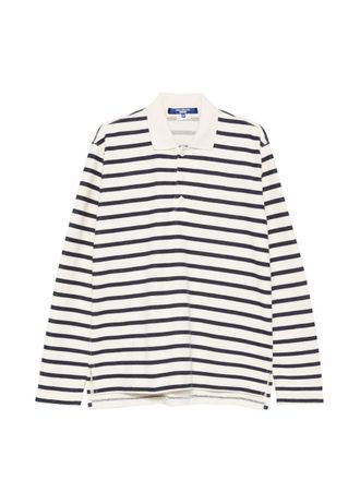 Junya Watanabe Mens Striped Cotton Polo Shirt
