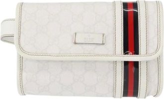 Gucci Pre-owned Belt Bags, female, White, Size: ONE SIZE Pre-owned Canvas Belt Bag