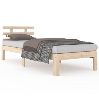 Berkfield Home Bed Frame Solid Wood 100x200 cm in Light Tan